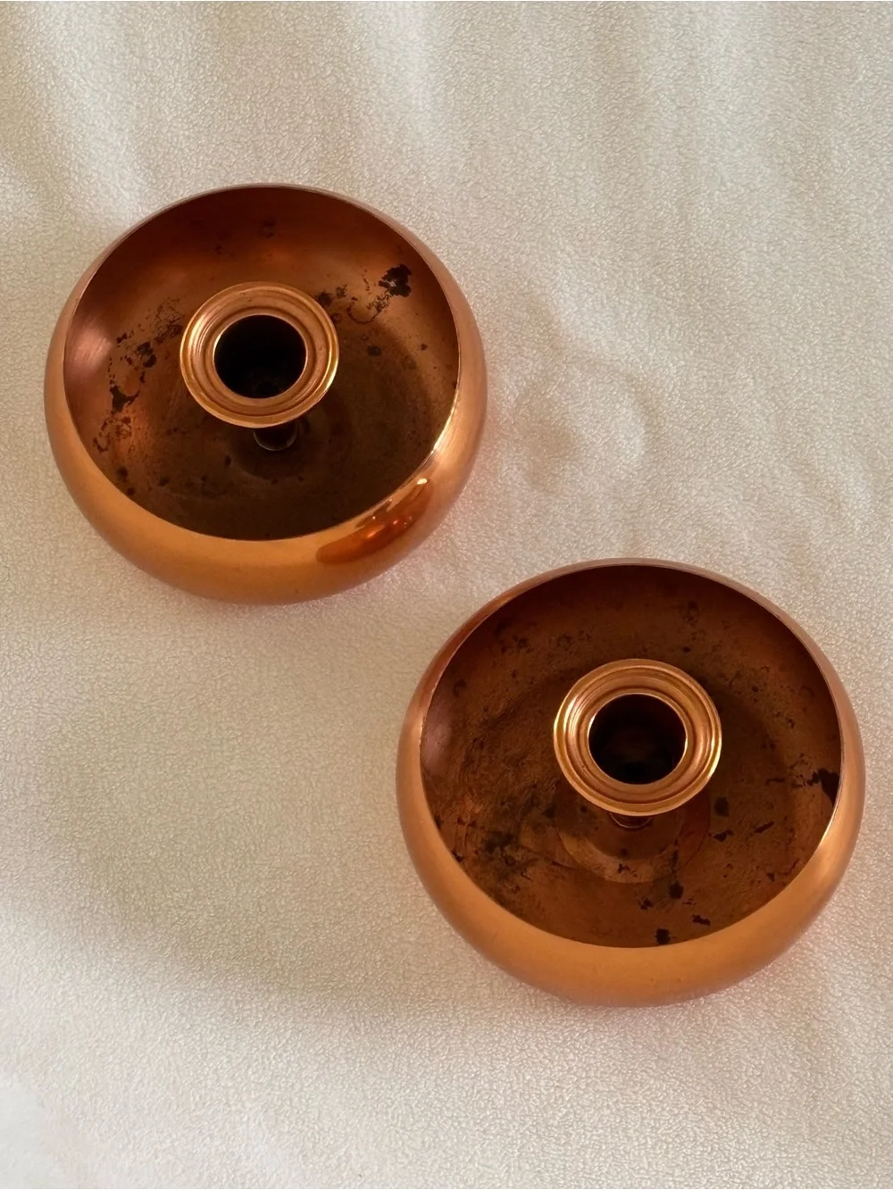 Vintage Solid Copper Candle Holders Set of 2 MCM Made in USA